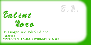 balint moro business card